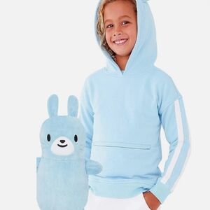 Cubcoats] 2-in-1, Bunny Transform into Light Blue Hoodie.